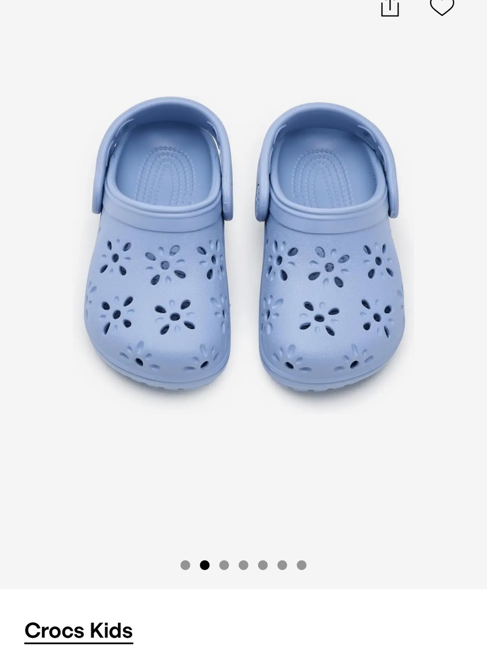 CROCS Kids Floral-Perforated Clog in Blue Haze NWT